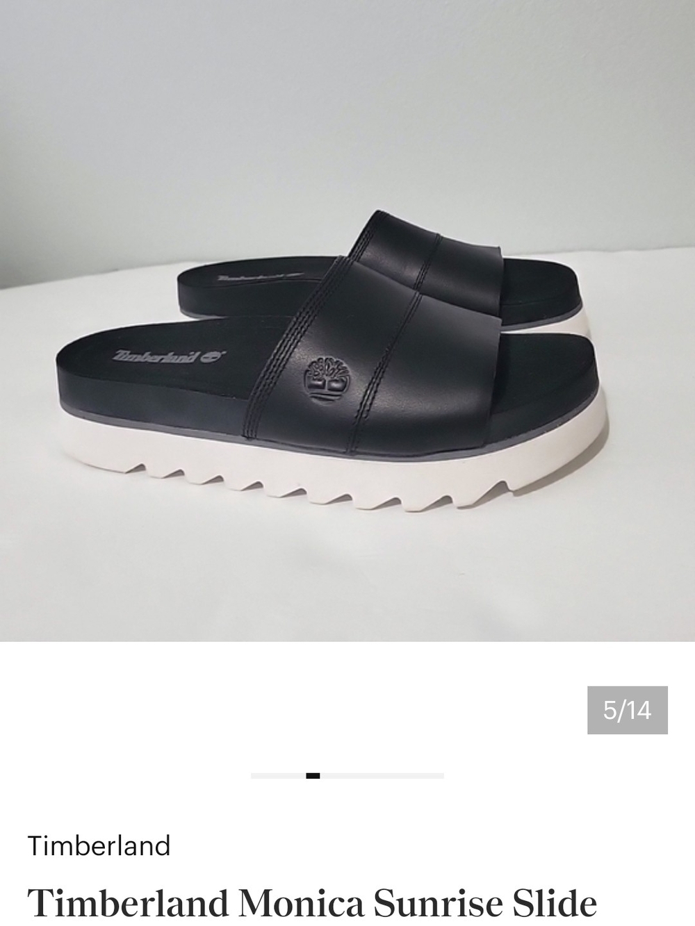 Timberland Women's Black Slide Sandals Santa Monica Sunrise Slides